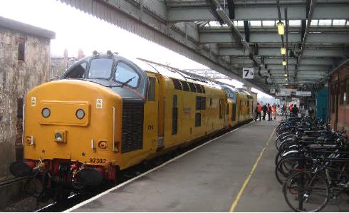 Two if the re-designated Class 97 Locomotives at Shrewsbury